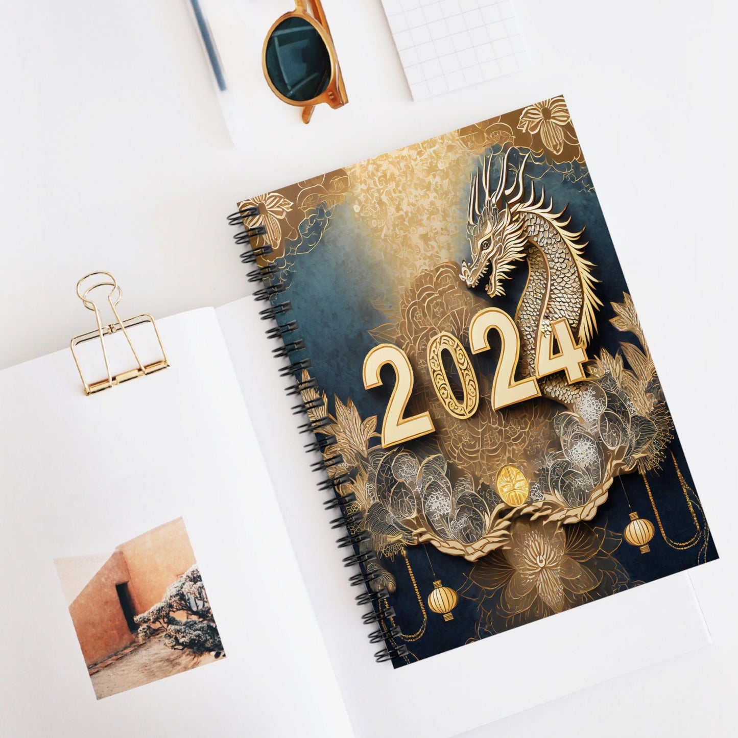 2024 Year of the Dragon Spiral Notebook - Chinese Zodiac Diary & Planner - Trendy AF