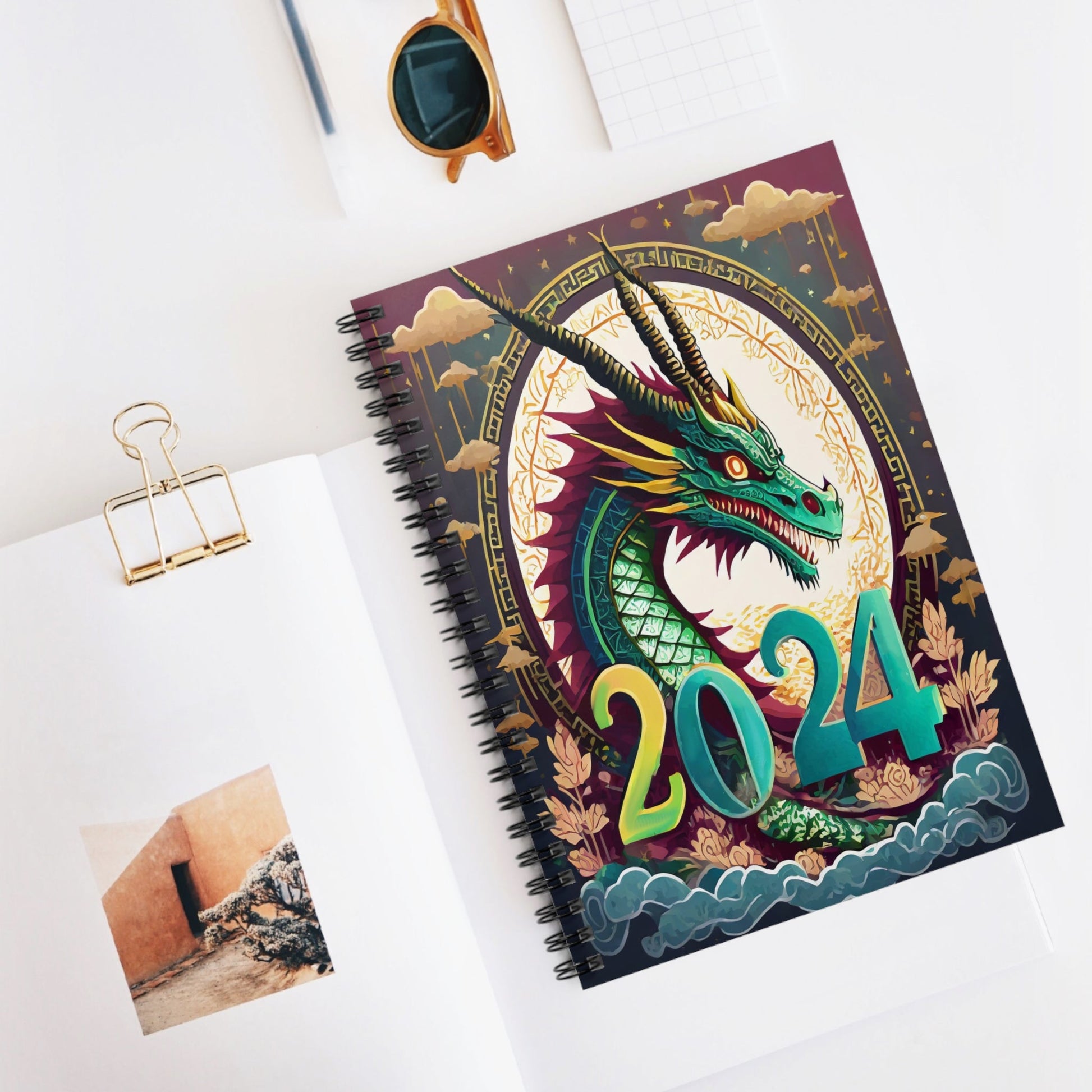 2024 Year of the Dragon Spiral Notebook - Chinese Zodiac Diary & Planner - Trendy AF