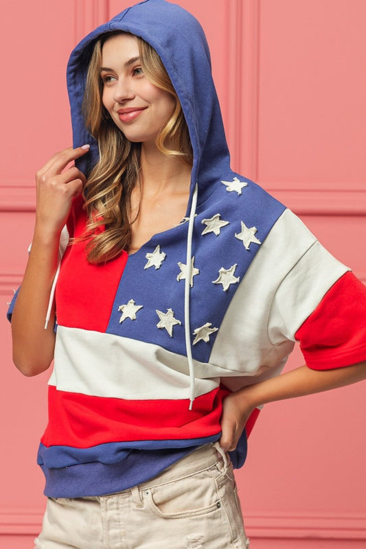 BiBi American Flag Theme Hoodie - Trendy AF