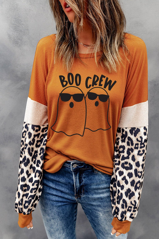 BOO CREW Ghost Graphic Round Neck T-Shirt - Trendy AF