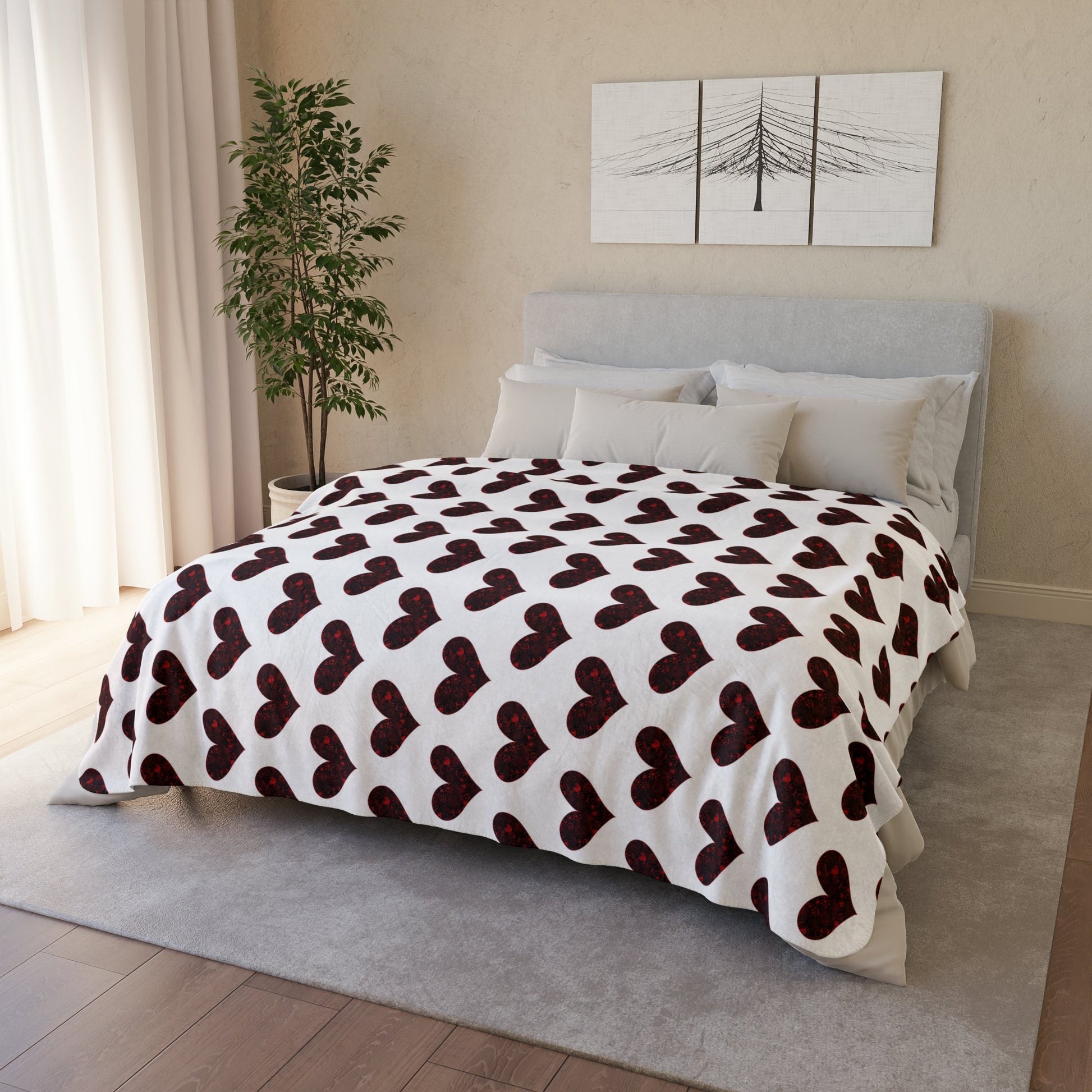 Cozy Heart Design Sherpa Blanket - Trendy AF