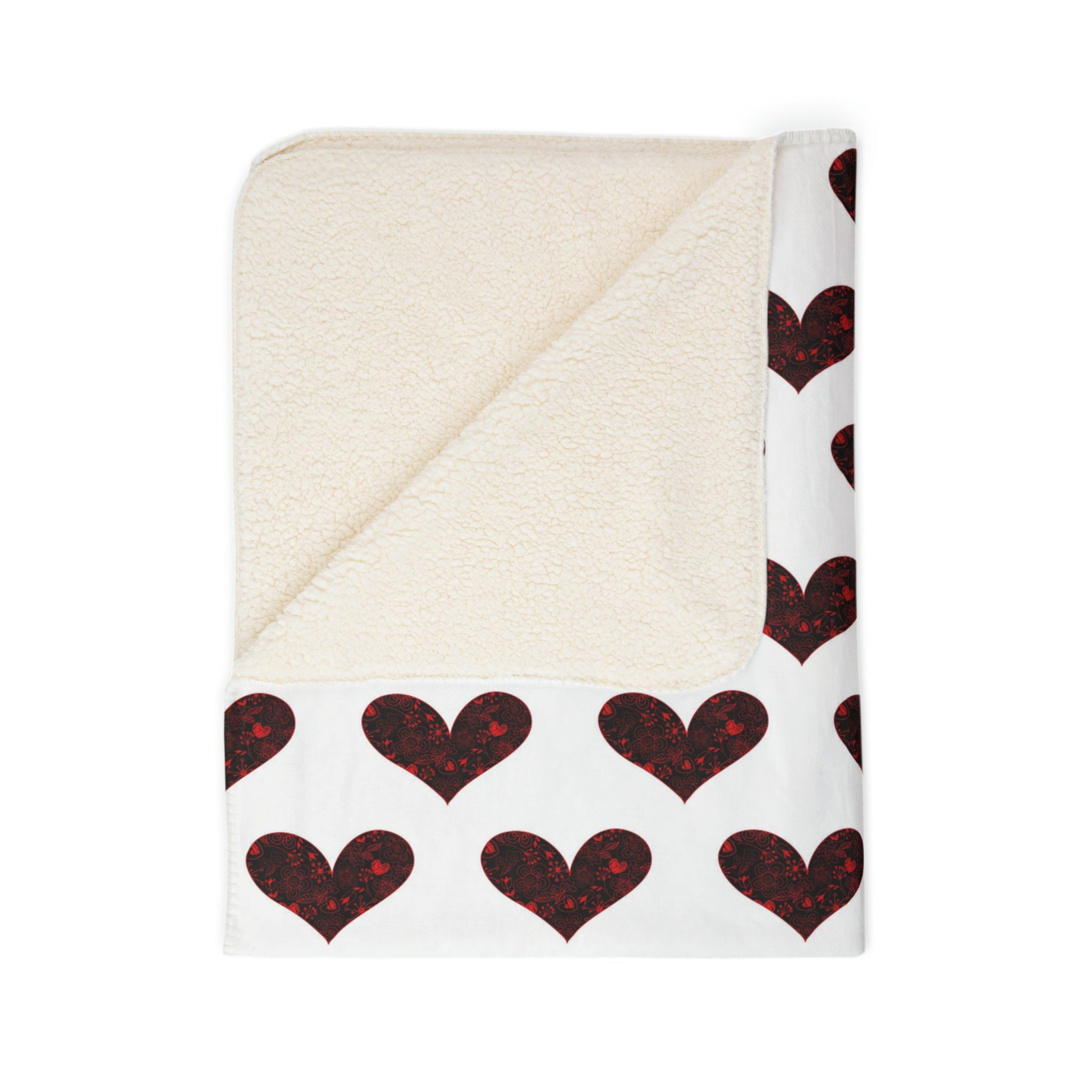 Cozy Heart Design Sherpa Blanket - Trendy AF