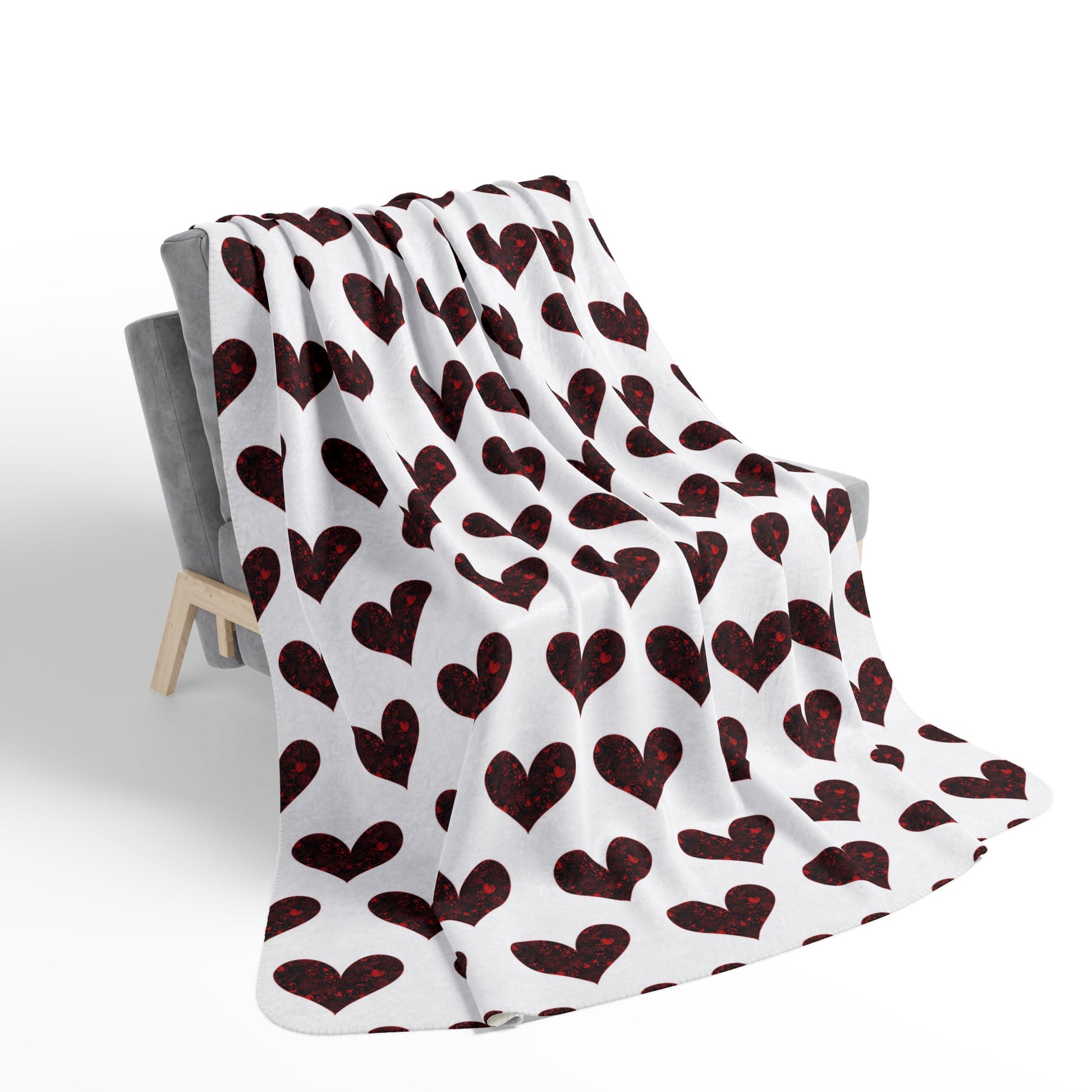 Cozy Heart Design Sherpa Blanket - Trendy AF