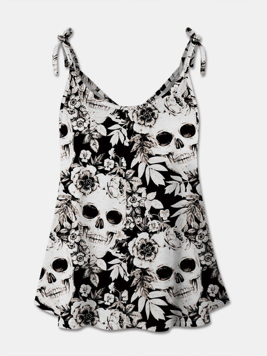 FAM - FAM Skull Print Scoop Neck Cami - Trendy AF