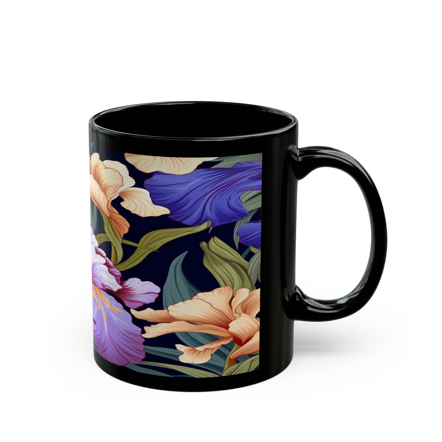 Floral Black Mug (11oz) - Trendy AF