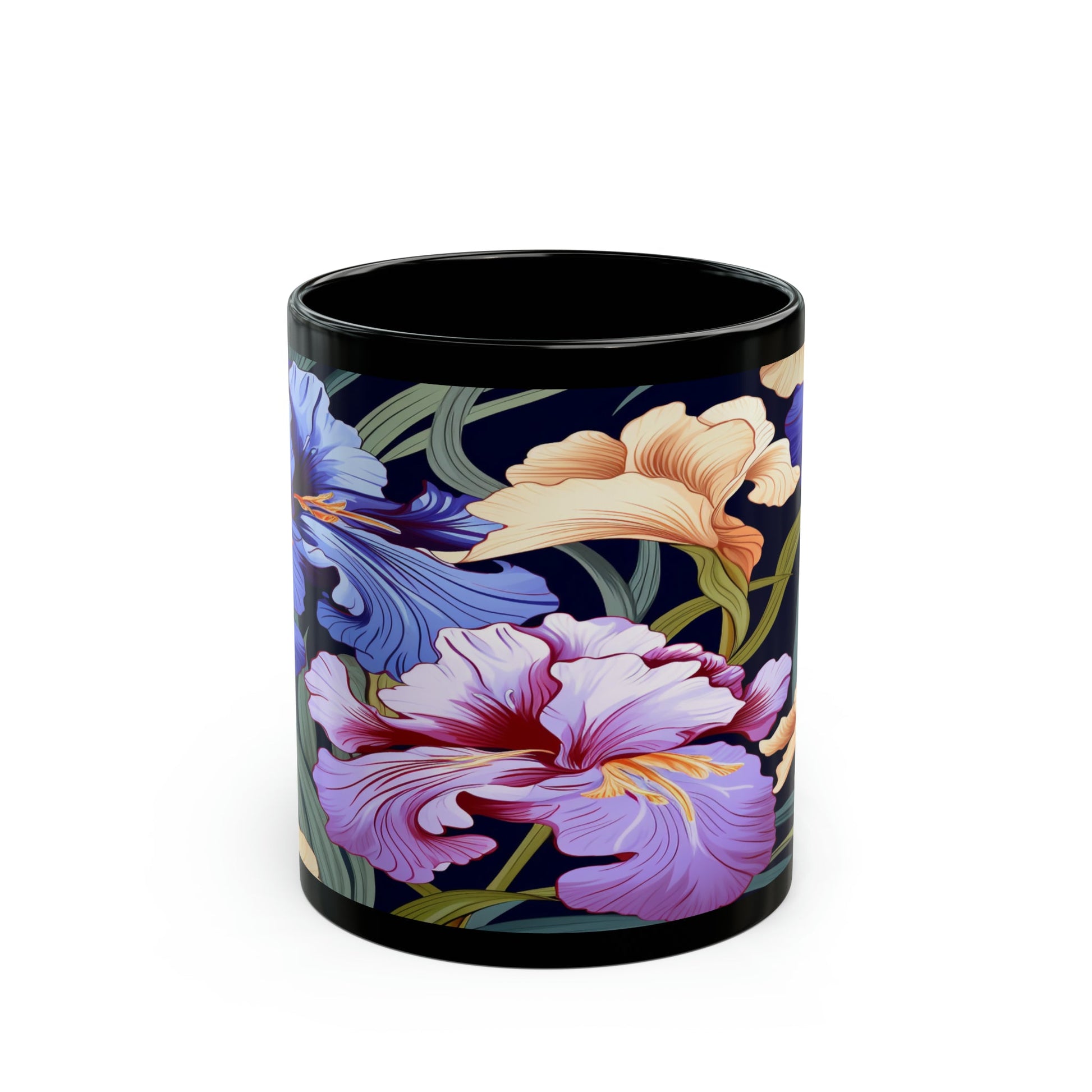 Floral Black Mug (11oz) - Trendy AF