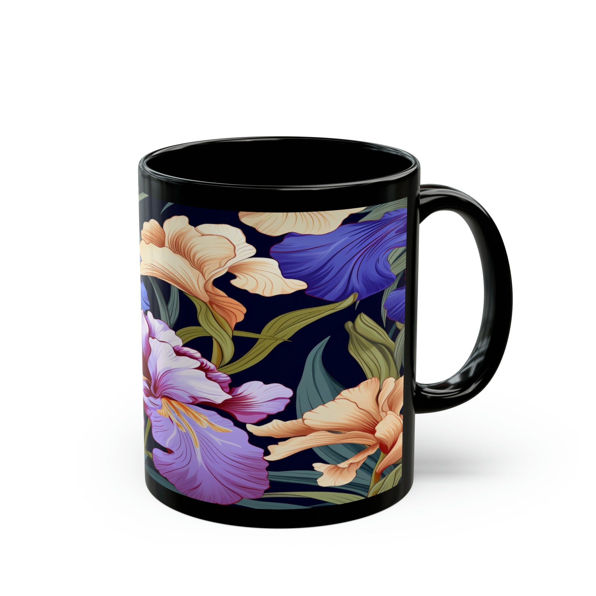 Floral Black Mug (11oz) - Trendy AF