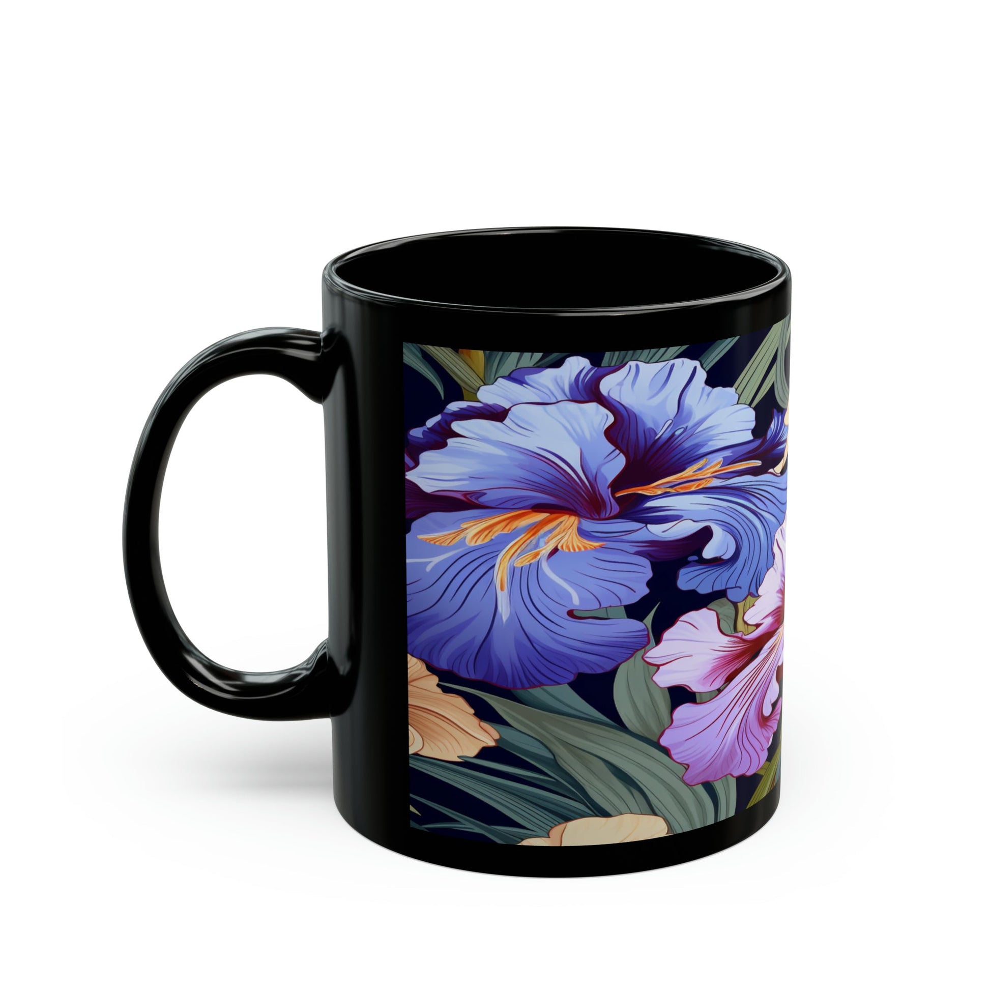 Floral Black Mug (11oz) - Trendy AF