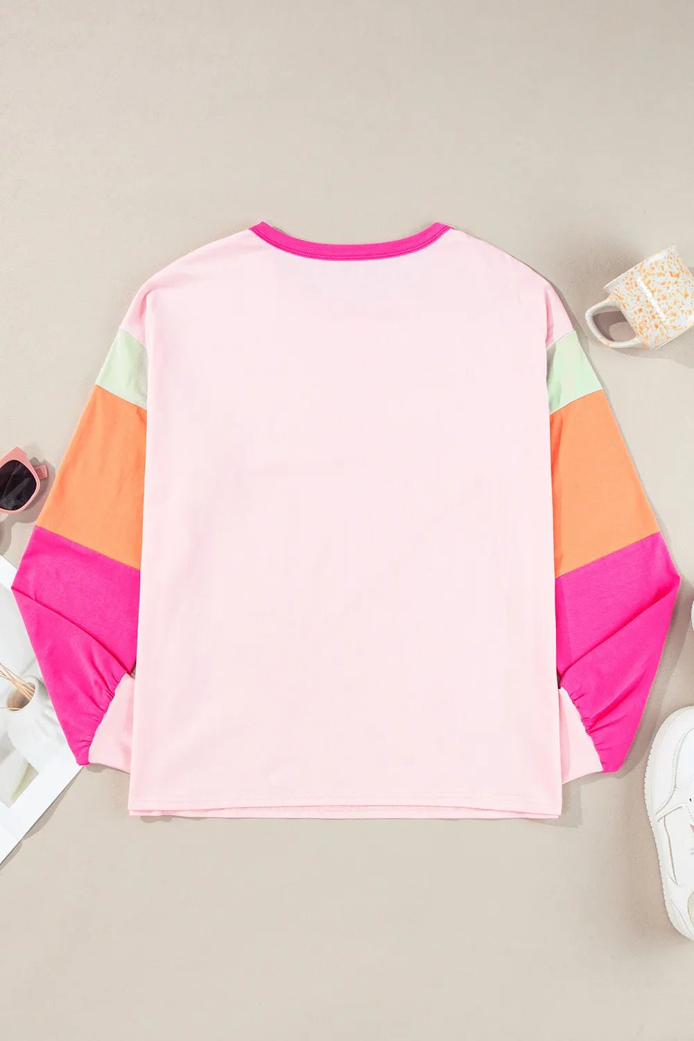 Football Round Neck Long Sleeve Top - Trendy AF