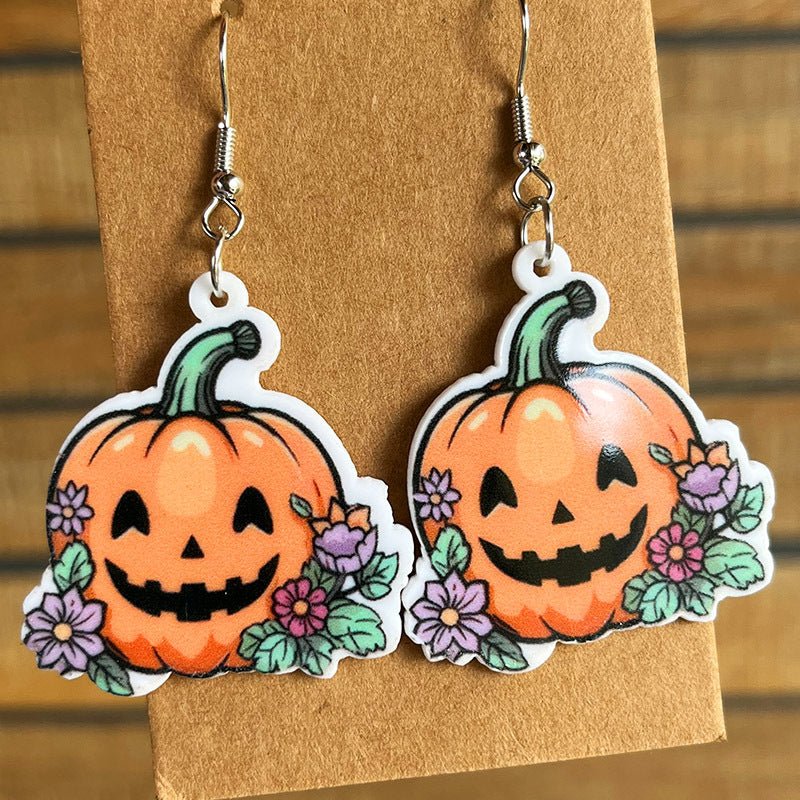 Halloween Theme Acrylic Dangle Earrings - Trendy AF