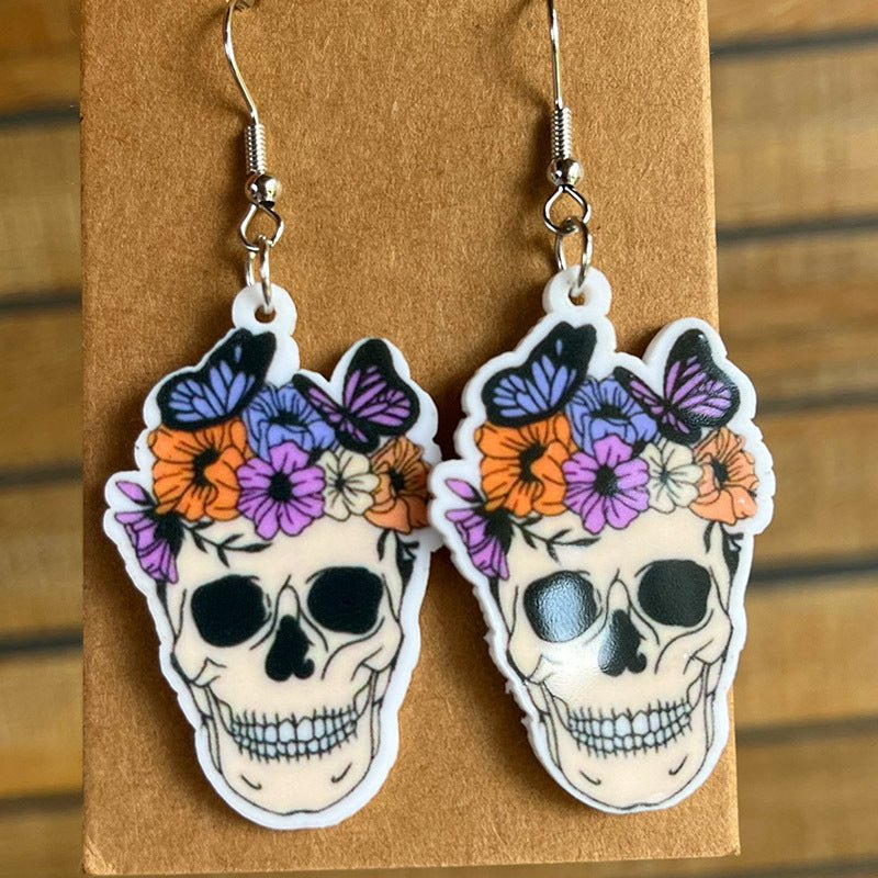 Halloween Theme Acrylic Dangle Earrings - Trendy AF