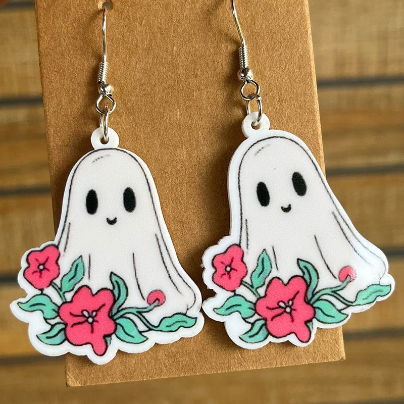 Halloween Theme Acrylic Dangle Earrings - Trendy AF