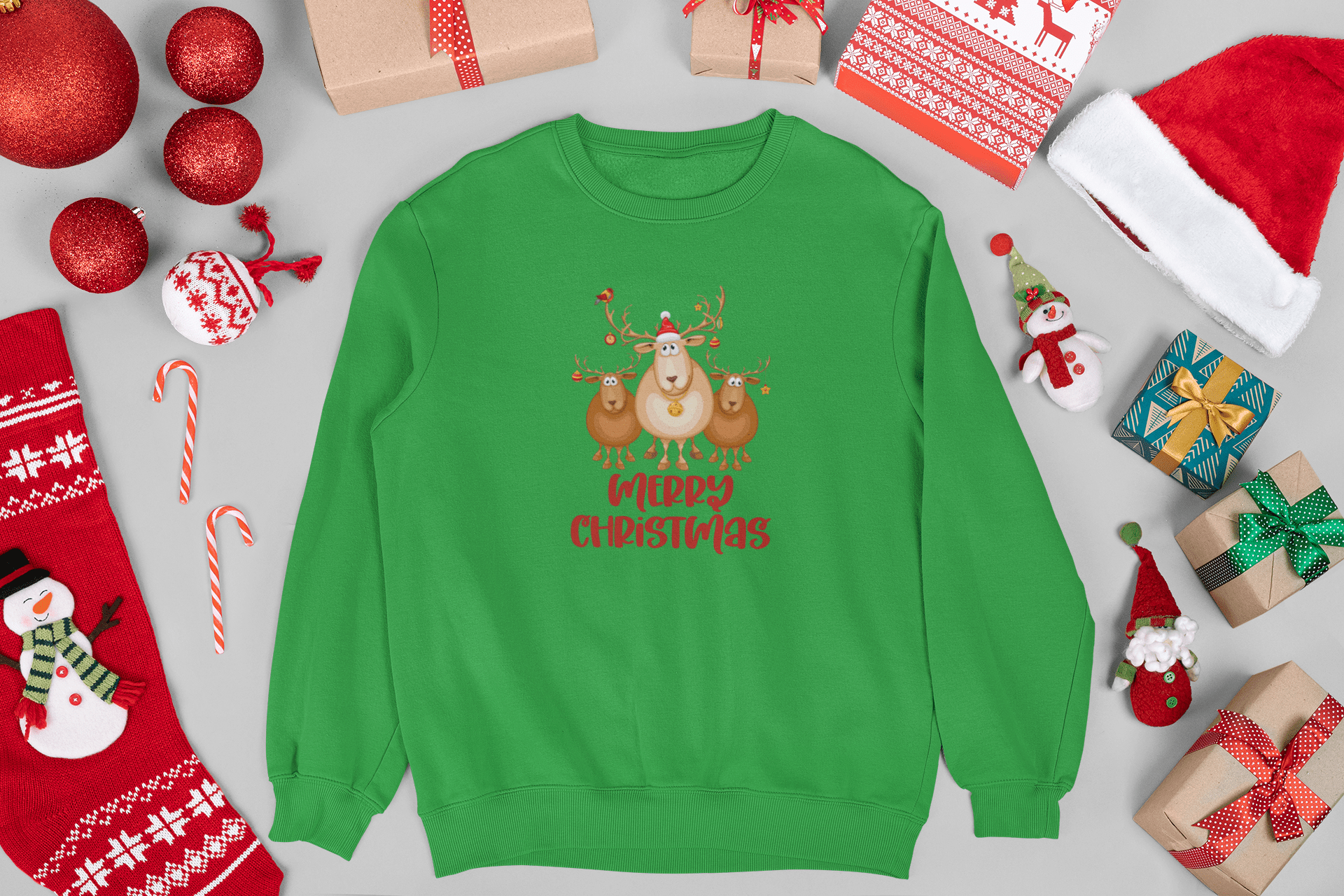 Merry Reindeer Crewneck Sweatshirt - Trendy AF