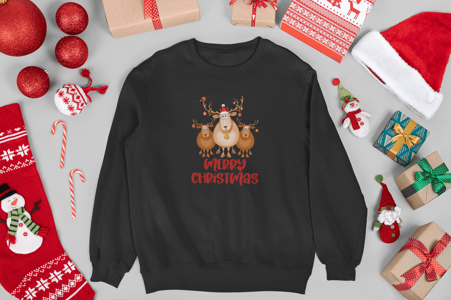 Merry Reindeer Crewneck Sweatshirt - Trendy AF