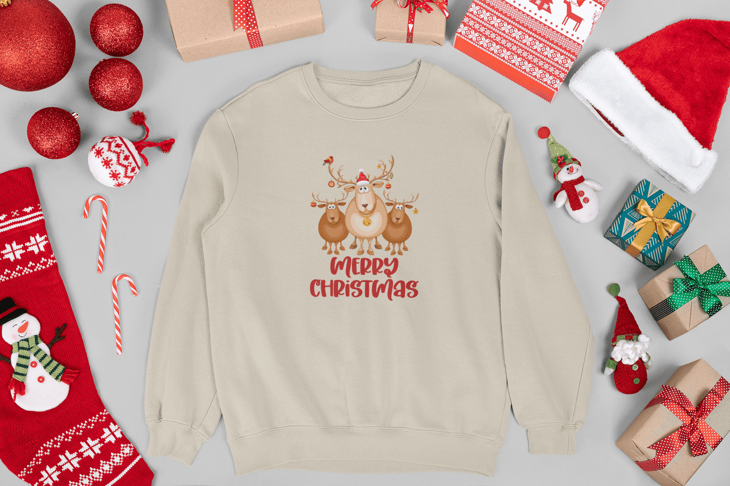 Merry Reindeer Crewneck Sweatshirt - Trendy AF