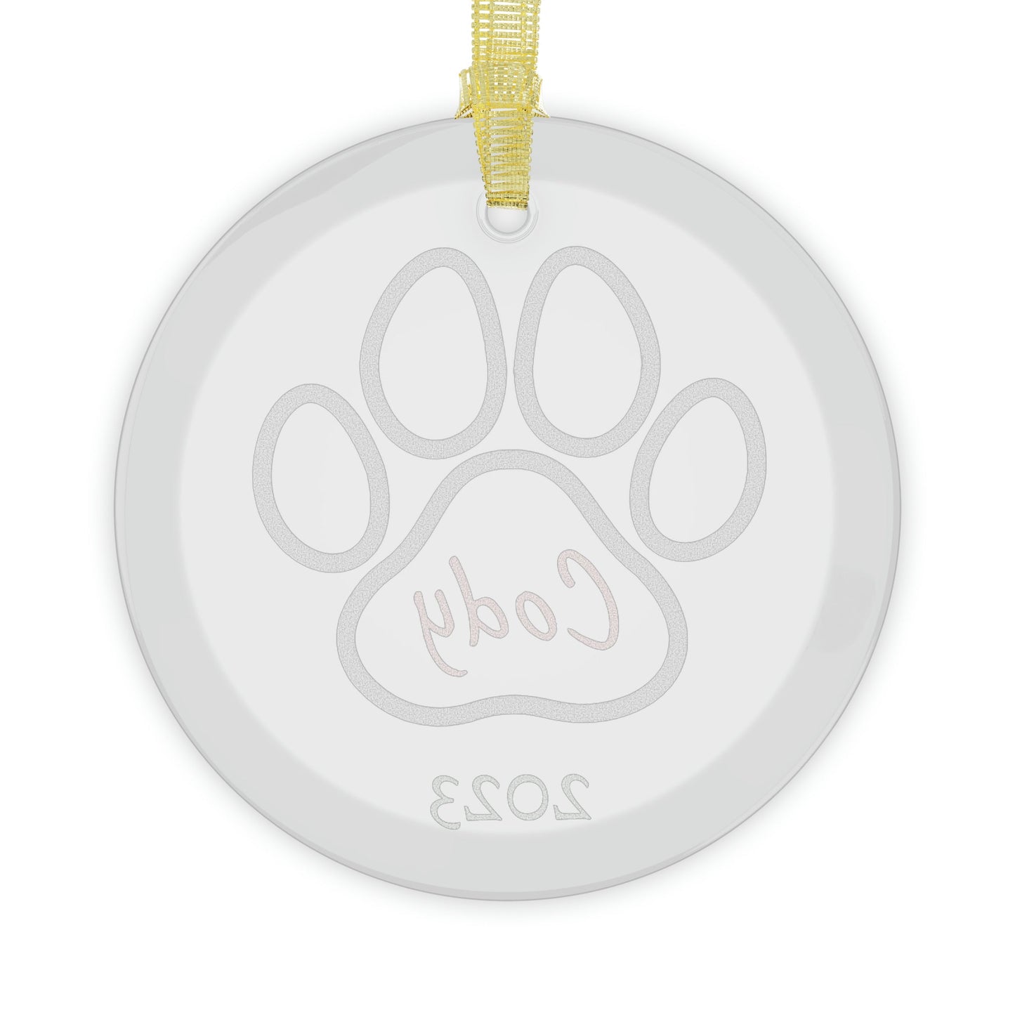 Personalized Paw Print Glass Ornament - Trendy AF