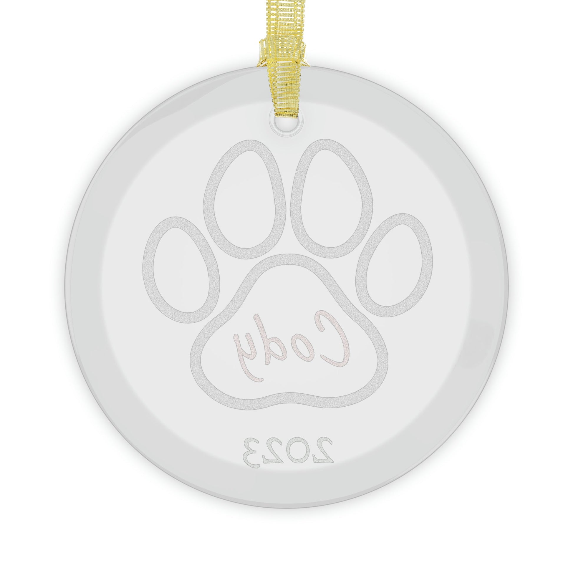 Personalized Paw Print Glass Ornament - Trendy AF