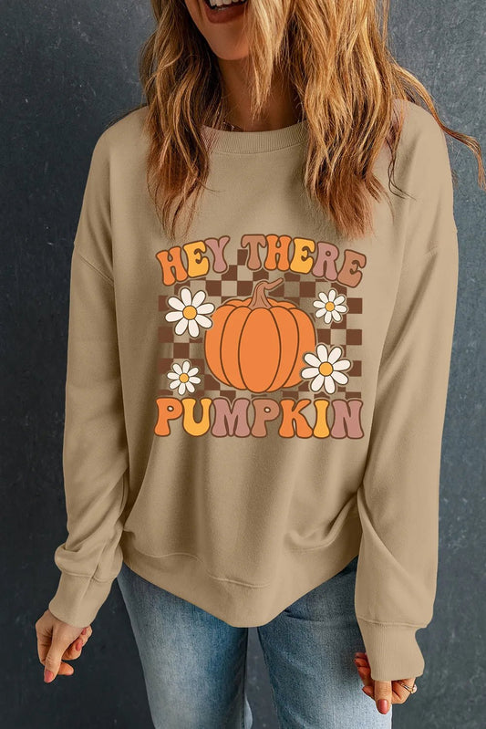 Pumpkin Graphic Long Sleeve Sweatshirt - Trendy AF