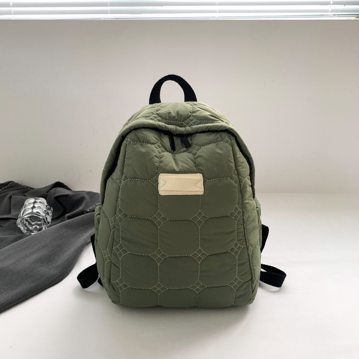 Quilted Polyester Backpack Bag - Trendy AF