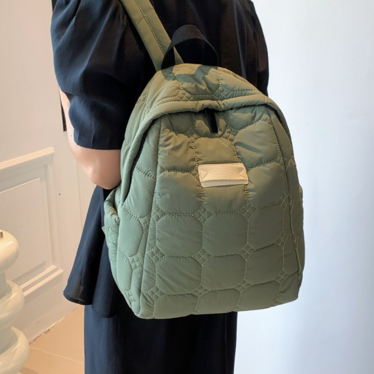 Quilted Polyester Backpack Bag - Trendy AF