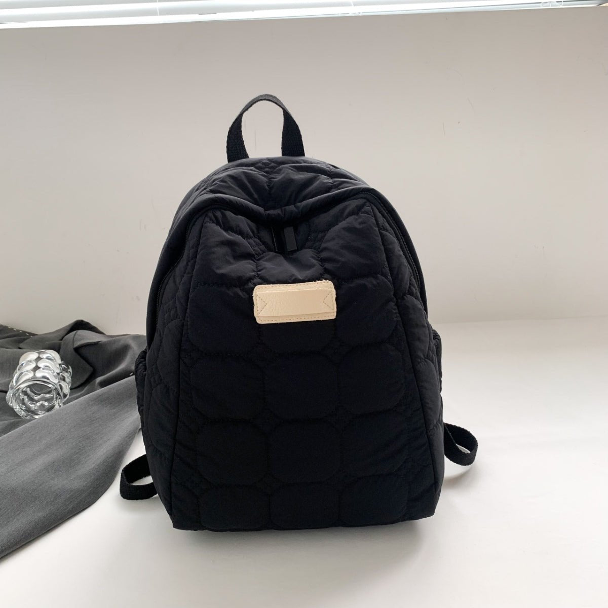 Quilted Polyester Backpack Bag - Trendy AF