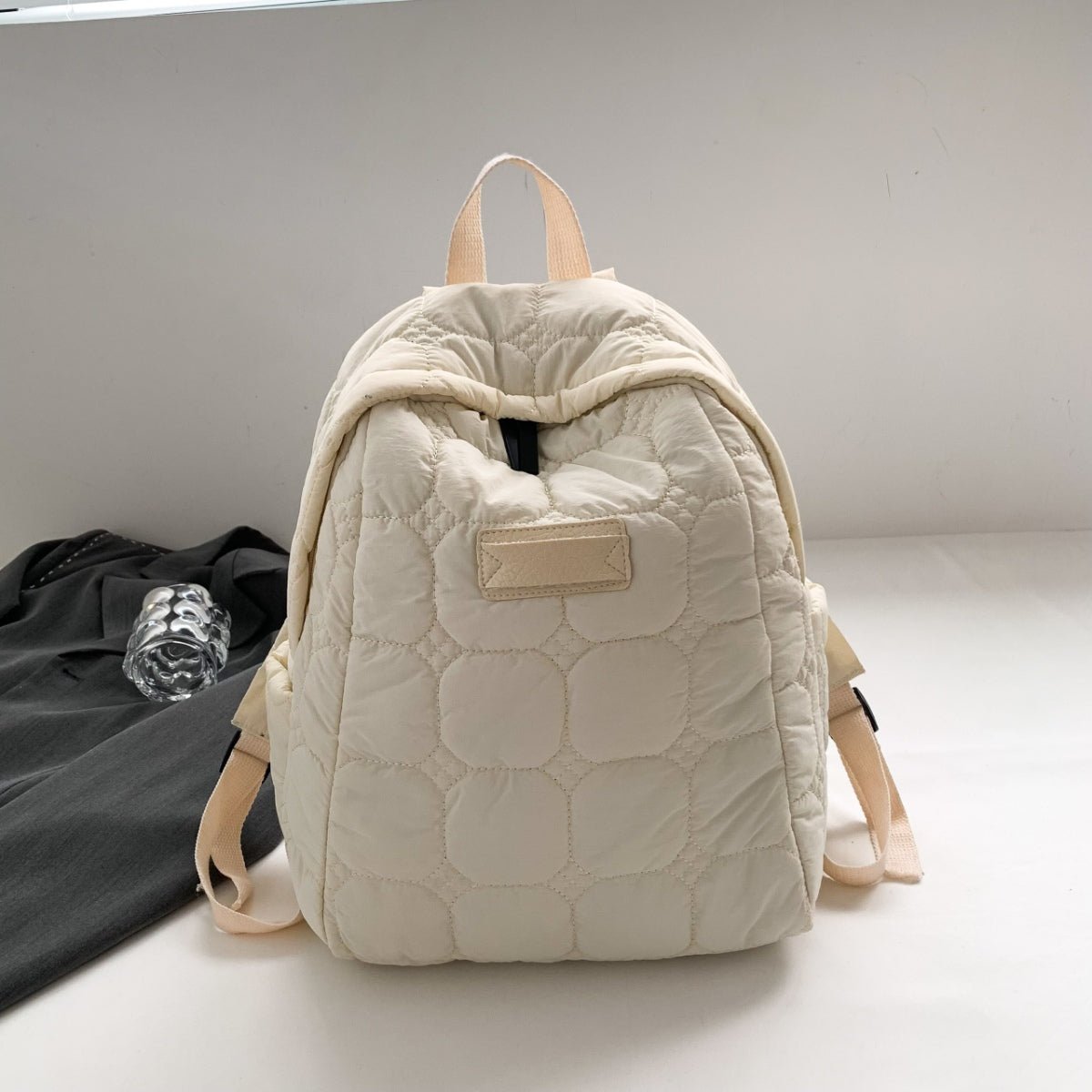 Quilted Polyester Backpack Bag - Trendy AF