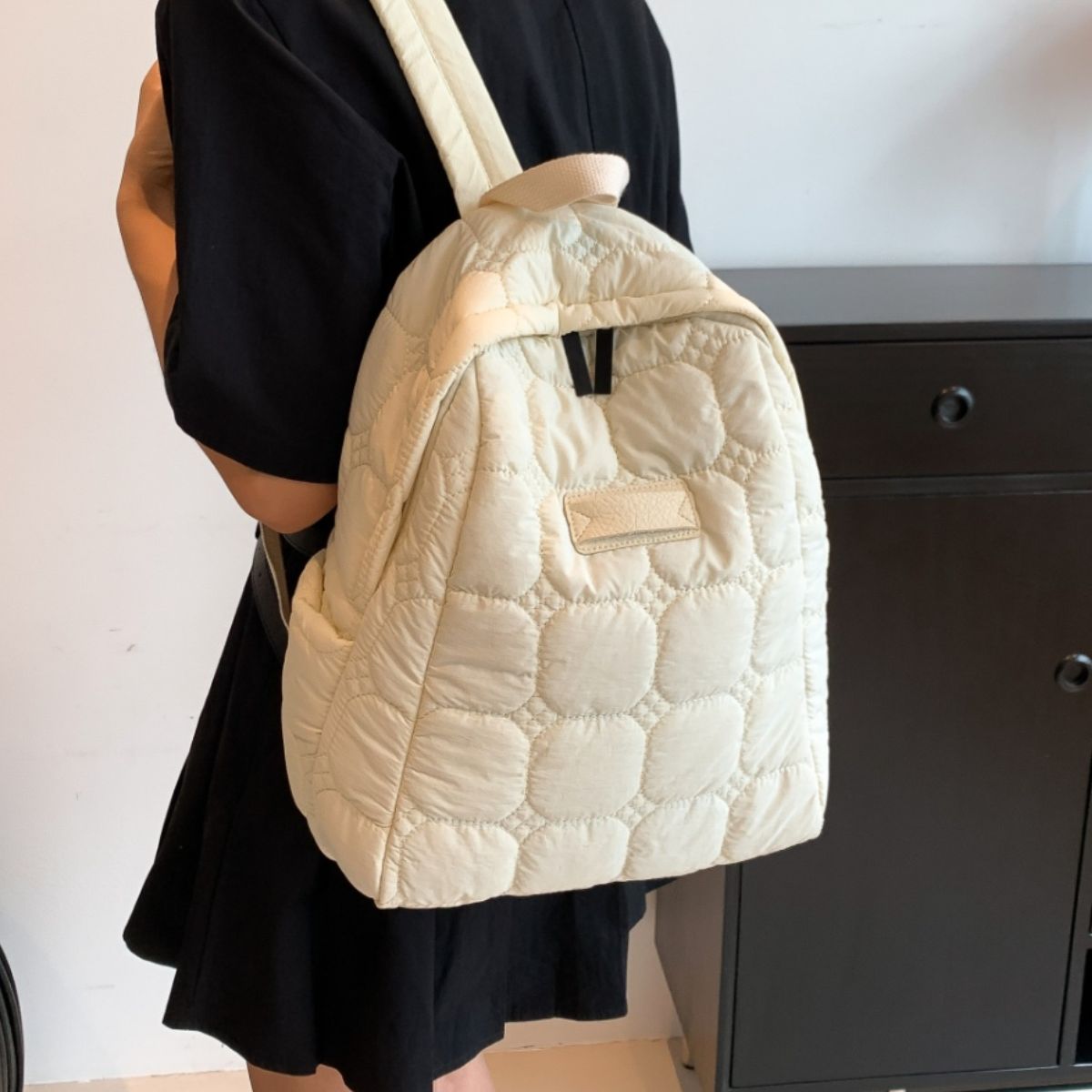 Quilted Polyester Backpack Bag - Trendy AF