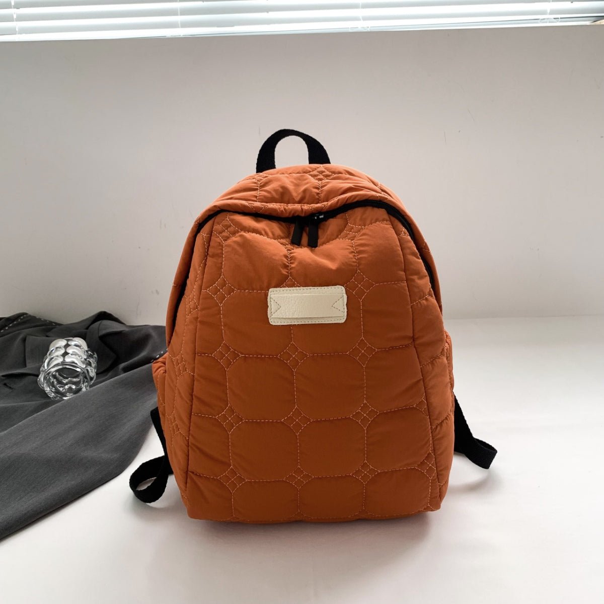 Quilted Polyester Backpack Bag - Trendy AF