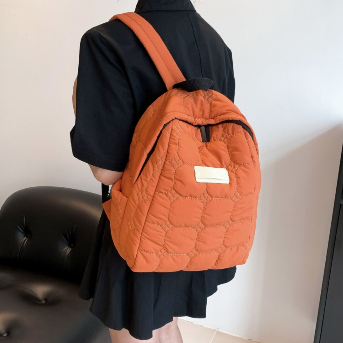 Quilted Polyester Backpack Bag - Trendy AF