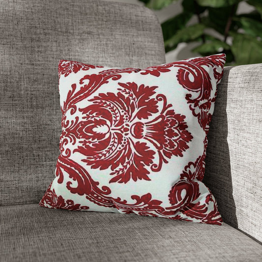 Red Floral Damask Throw Pillow Cover - Trendy AF