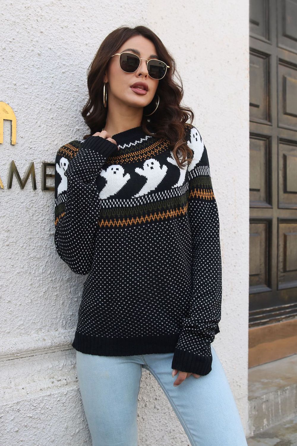 Ribbed Round Neck Long Sleeve Pullover Sweater - Trendy AF