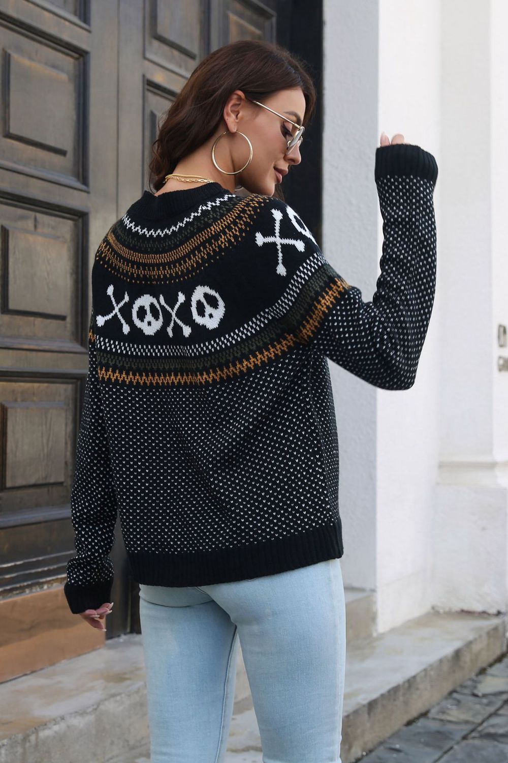 Ribbed Round Neck Long Sleeve Pullover Sweater - Trendy AF