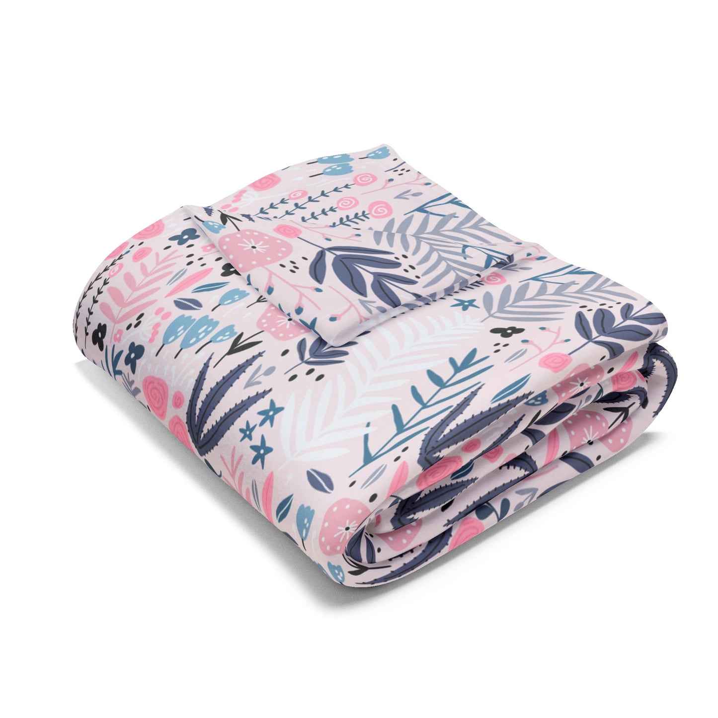 Serenity in Bloom - Pastel Floral Fleece Blanket - Trendy AF