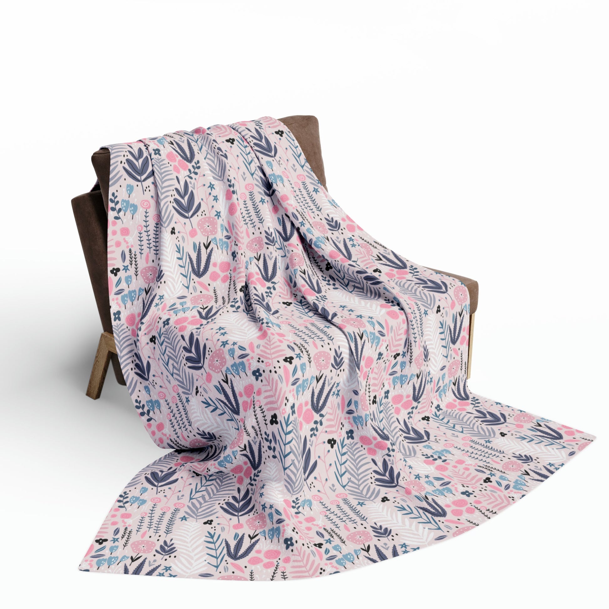 Serenity in Bloom - Pastel Floral Fleece Blanket - Trendy AF