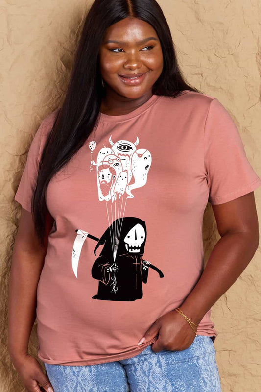 Simply Love Full Size Death Graphic T-Shirt - Trendy AF