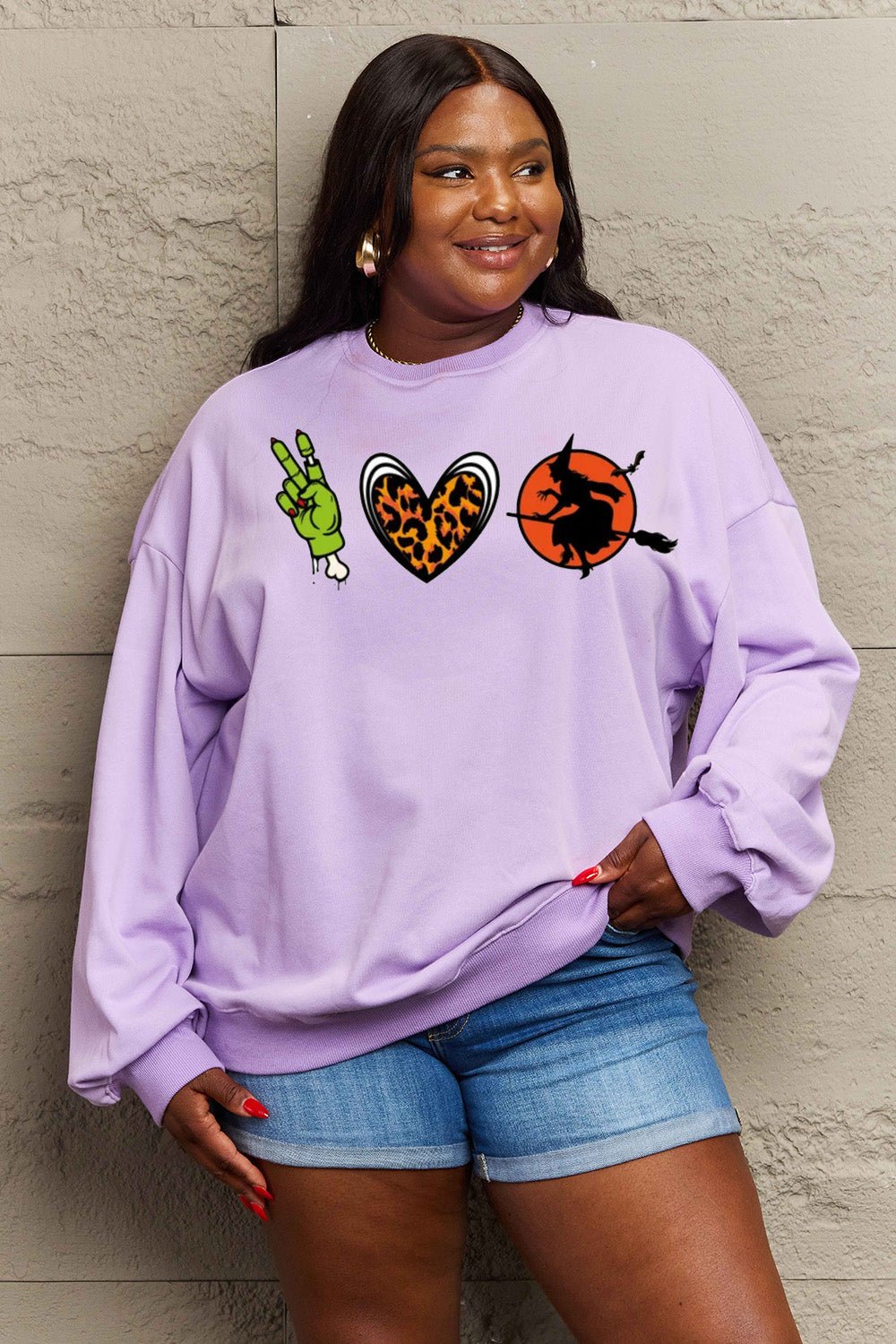 Simply Love Full Size Drop Shoulder Graphic Sweatshirt - Trendy AF