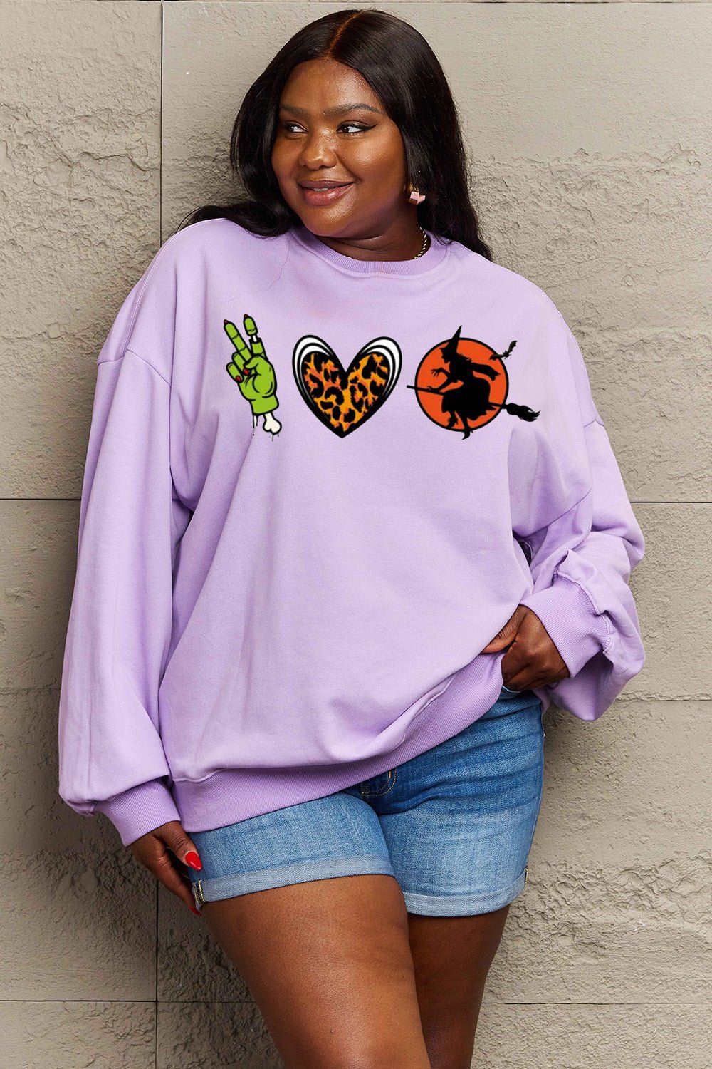 Simply Love Full Size Drop Shoulder Graphic Sweatshirt - Trendy AF