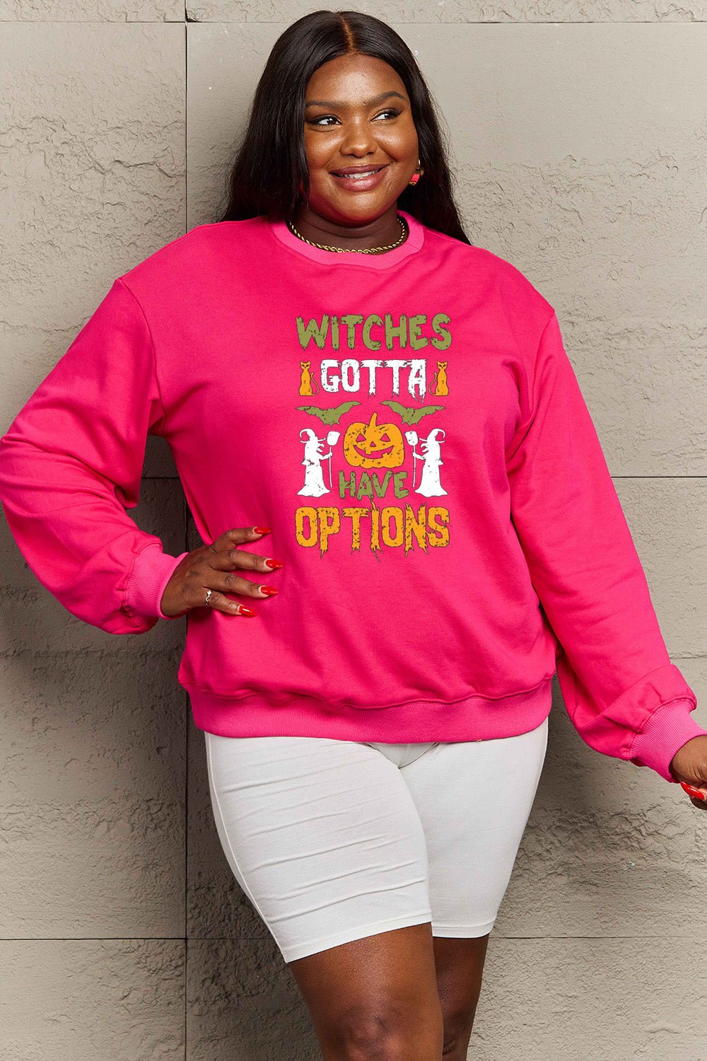 Simply Love Full Size Graphic Drop Shoulder Sweatshirt - Trendy AF