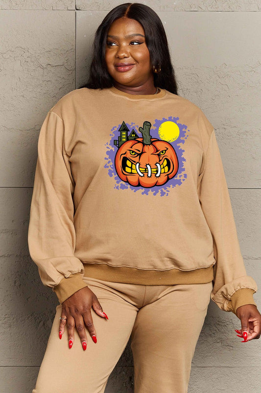 Simply Love Full Size Graphic Round Neck Sweatshirt - Trendy AF