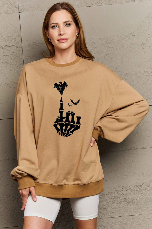 Simply Love Full Size Halloween Element Graphic Sweatshirt - Trendy AF