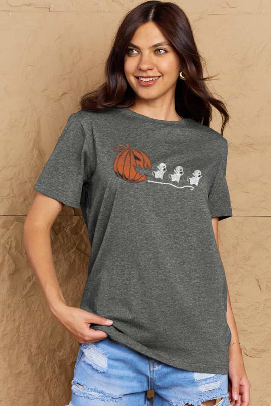 Simply Love Full Size Jack - O' - Lantern Graphic Cotton T-Shirt - Trendy AF