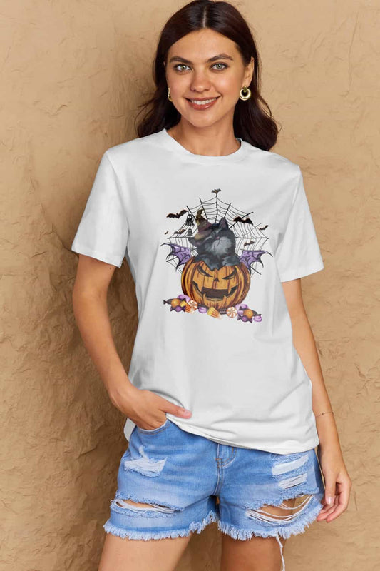 Simply Love Full Size Jack - O' - Lantern Graphic T-Shirt - Trendy AF