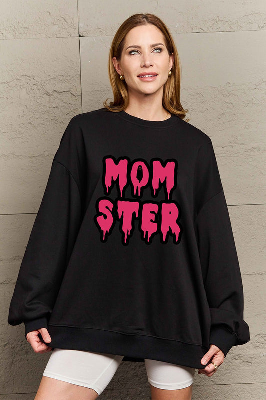 Simply Love Full Size MOM STER Graphic Sweatshirt - Trendy AF