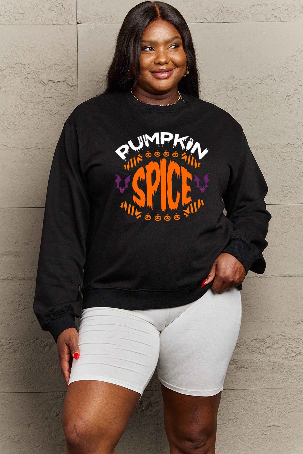 Simply Love Full Size PUMPKIN SPICE Graphic Sweatshirt - Trendy AF