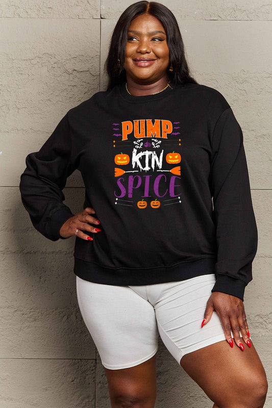 Simply Love Full Size PUMPKIN SPICE Graphic Sweatshirt - Trendy AF