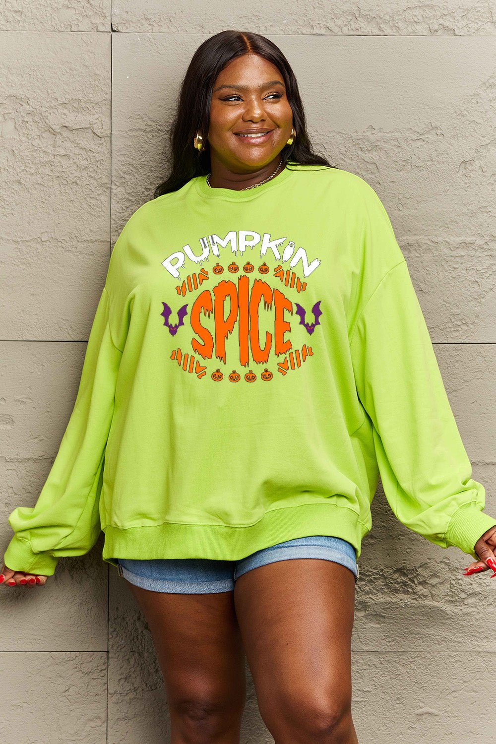 Simply Love Full Size PUMPKIN SPICE Graphic Sweatshirt - Trendy AF