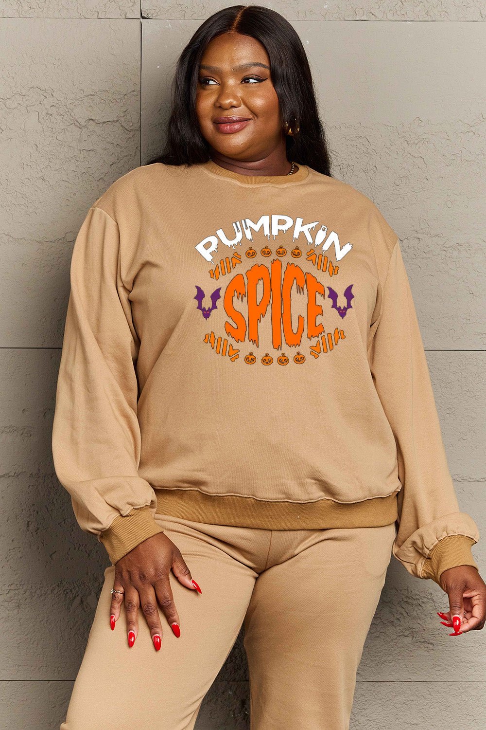 Simply Love Full Size PUMPKIN SPICE Graphic Sweatshirt - Trendy AF