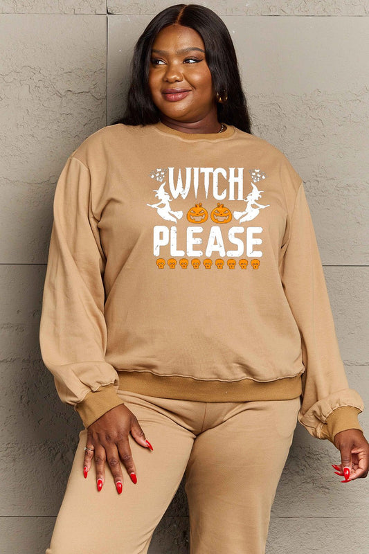 Simply Love Full Size WITCH PLEASE Graphic Sweatshirt - Trendy AF