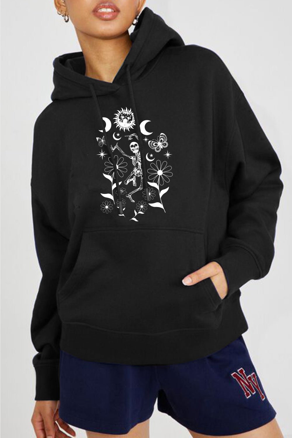 Simply Love Simply Love Full Size Dancing Skeleton Graphic Hoodie - Trendy AF