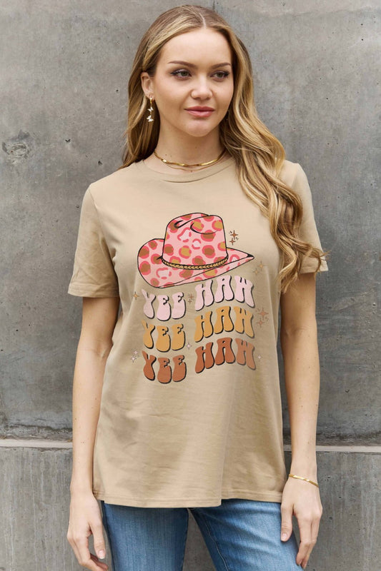 Simply Love Simply Love Full Size YEE HAH YEE HAH YEE HAH Graphic Cotton Tee - Trendy AF